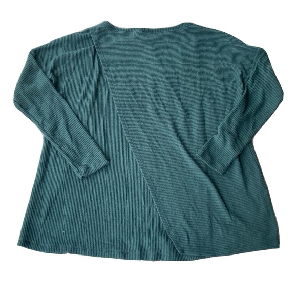 H By Bordeaux Shirt Womens Sz Small Loose Fit Long Sleeve Top Teal Ribbed New - Picture 8 of 12
